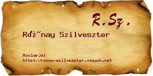 Rónay Szilveszter névjegykártya
